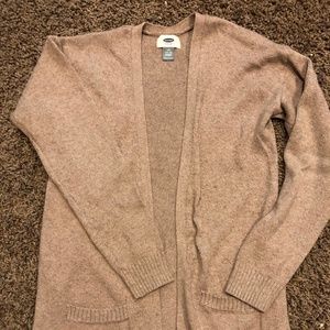 Youth Girls tan long cardigan